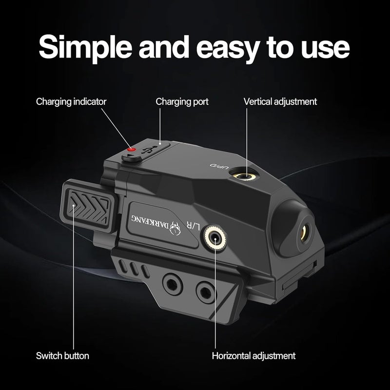 DARKFANG Low Profile Green/Red/Blue Laser Sight for Glock and Picatinny Rail Mount with Momentary/Strobe Functions - Image 5